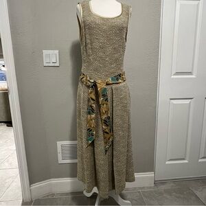 St John Collection Wool Blend Tweed Belted Knit Dress size 10 Made in USA NWT